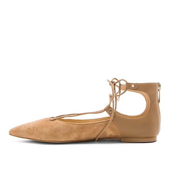 Sam Edelman Tan Lace-Up Flats - Picture 5 of 11